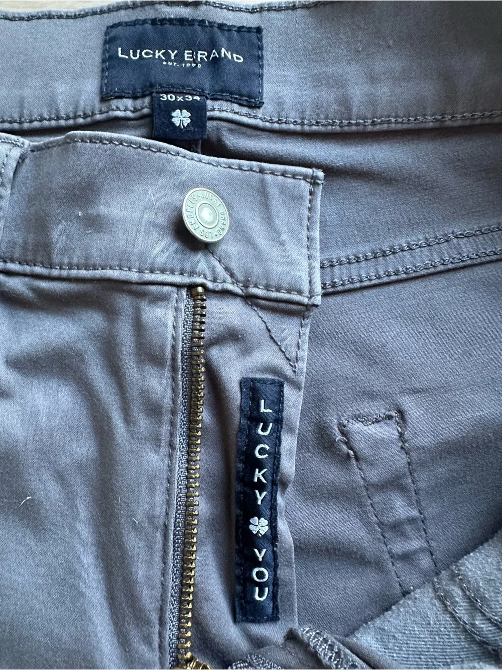 Lucky Brand Men's Charcoal Gray Chino Pants Size 30 x 34